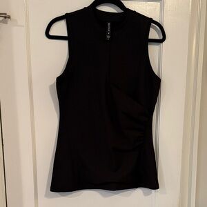 ATHLETA Black Size M Ribbed Crew Neck Spandex Fit Top NWOT
